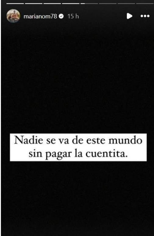 La historia que compartió Mariano Martínez en Instagram.
